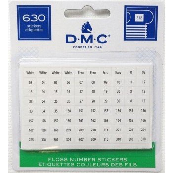 Samolepky s čísly barev bavlnek DMC art. 117