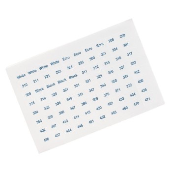 Samolepky s čísly barev bavlnek DMC art. 117