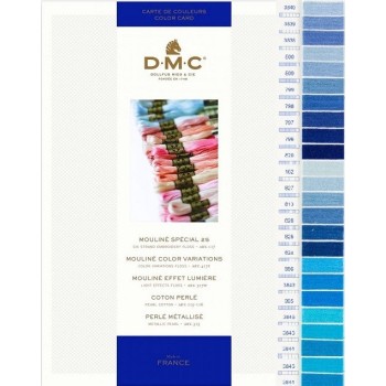 Barevnice se vzorky bavlnek DMC (500 barev) včetně 35 nových barev