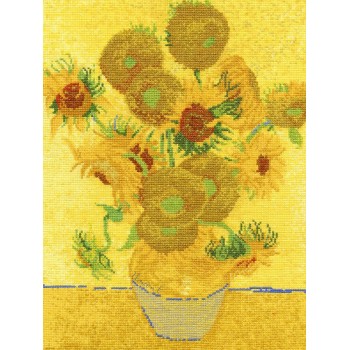 Sada na vyšívání DMC Vincent van Gogh Tournesols, Váza se slunečnicemi