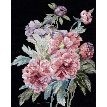 Sada na vyšívání DMC Redouté Peony Branches, Pivoňky