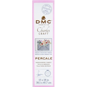 Vyšívací látka Perkál DMC 100% bavlna stočená v tubusu bílá, 38.1 x 45